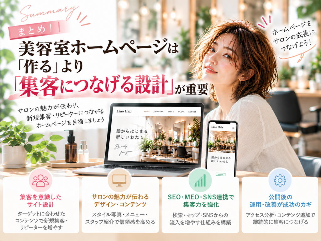美容室ホームページは作るだけでなく集客につなげる設計が重要｜SEO・MEO・SNS連携と運用改善