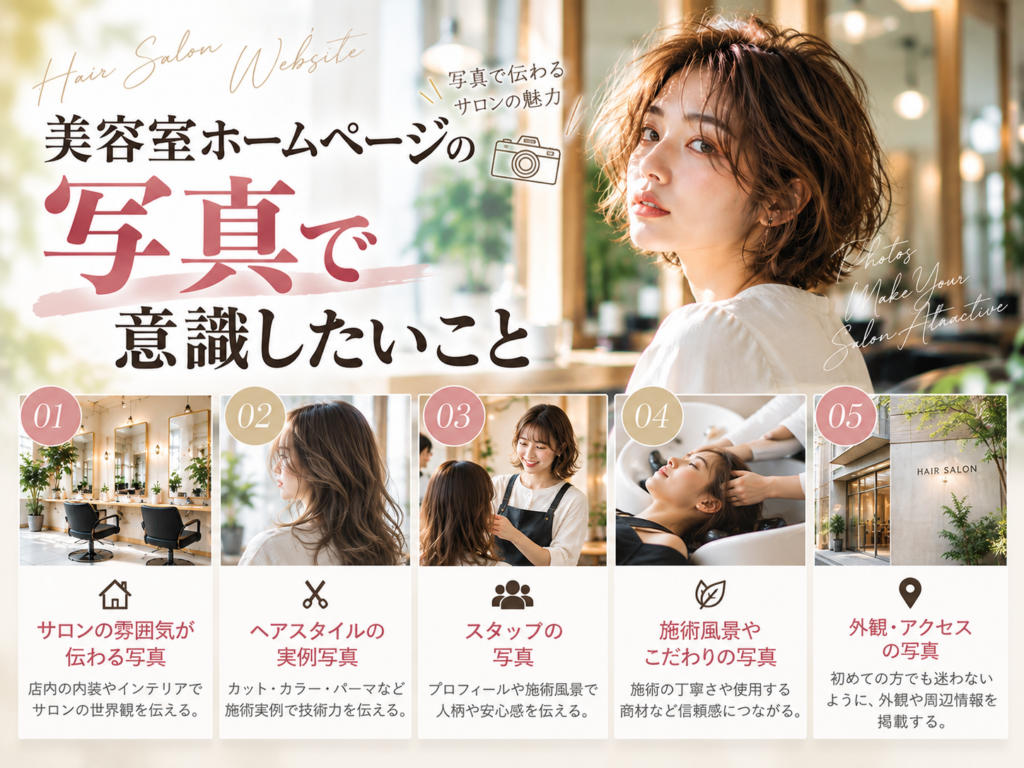 美容室ホームページの写真で意識したいポイント｜店内・ヘアスタイル・スタッフ・施術・外観写真