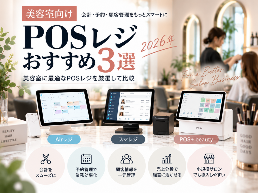 美容室向けPOSレジおすすめ3選｜Airレジ・スマレジ・POS+ beautyを比較