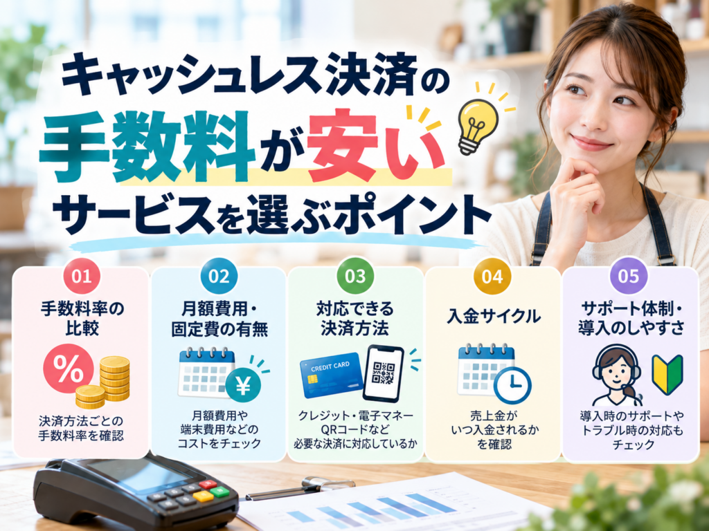キャッシュレス決済の手数料が安いサービスを選ぶポイントを解説
