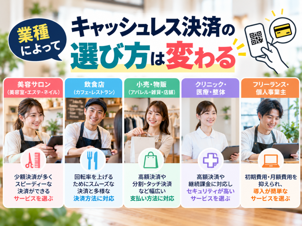 業種別にキャッシュレス決済の選び方と比較ポイントを解説