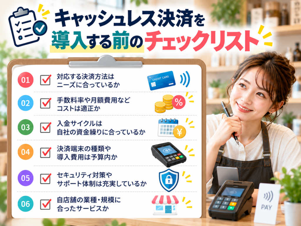 キャッシュレス決済を導入する前に確認したいチェックリスト