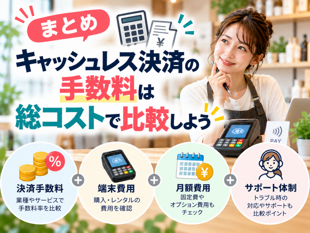 キャッシュレス決済の手数料を総コストで比較するポイントを解説