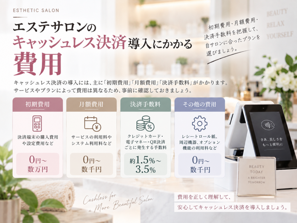 エステサロンのキャッシュレス決済導入にかかる初期費用・月額料金・決済手数料