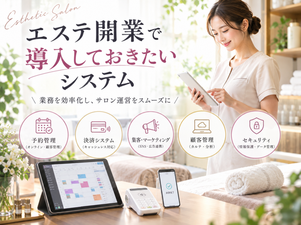エステ開業で導入しておきたい予約管理・決済・顧客管理などのシステム