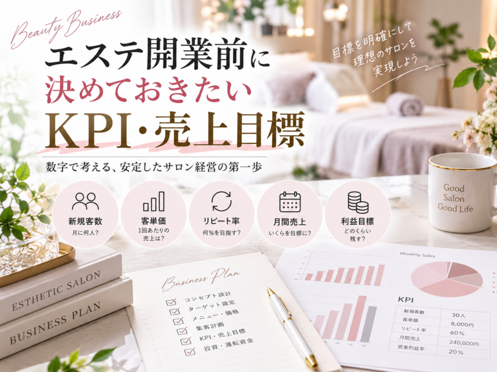 エステ開業前に決めておきたいKPI・売上目標と新規客数・客単価・リピート率