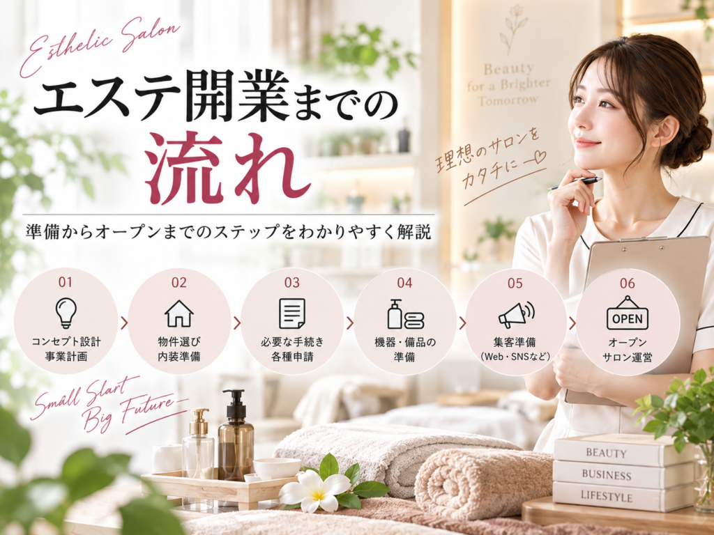 エステ開業までの流れと準備からオープンまでに必要なステップを解説