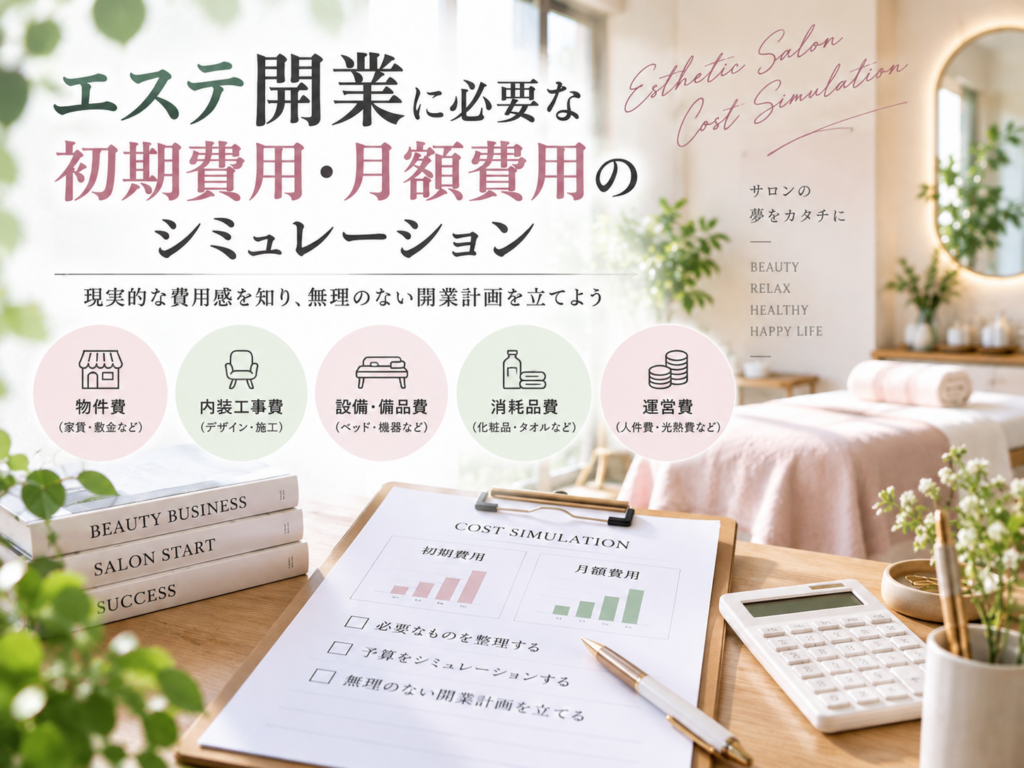 エステ開業に必要な初期費用・月額費用をシミュレーションして資金計画を立てる方法