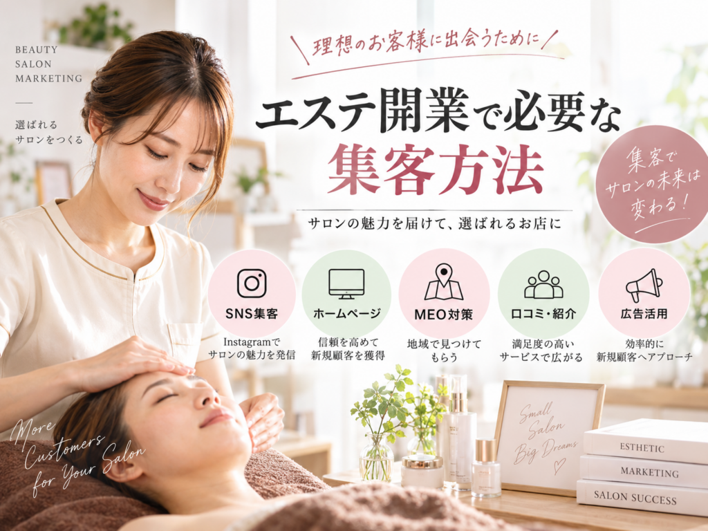 エステ開業で必要な集客方法とSNS・ホームページ・MEO・口コミ・広告活用