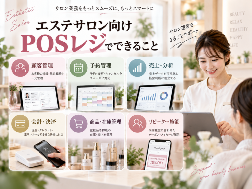 エステサロンにPOSレジが必要な理由|顧客管理・予約管理・売上分析を効率化