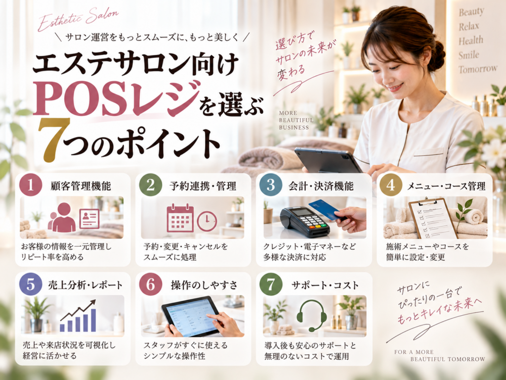 エステサロン向けPOSレジを選ぶ7つのポイント