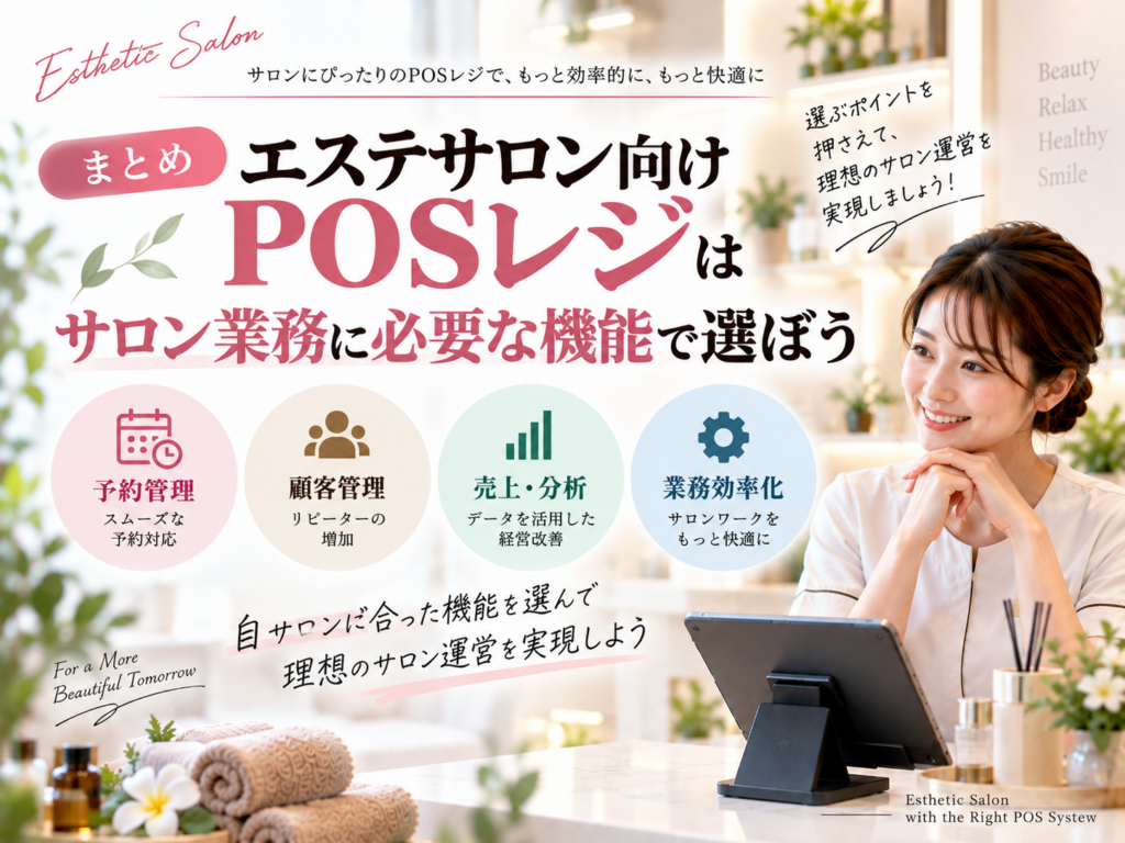 エステサロン向けPOSレジは予約管理・顧客管理・売上分析など必要な機能で選ぶ