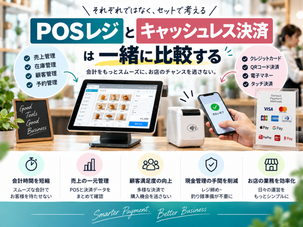 POSレジとキャッシュレス決済を比較|会計・売上管理を効率化