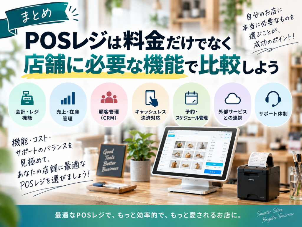 POSレジは料金だけでなく店舗に必要な機能で比較|失敗しない選び方