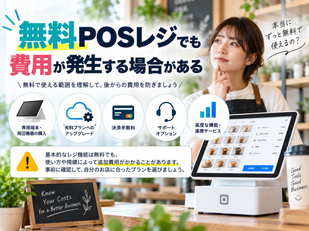 無料POSレジでも費用が発生する場合｜端末代・決済手数料・有料プランなどの追加費用