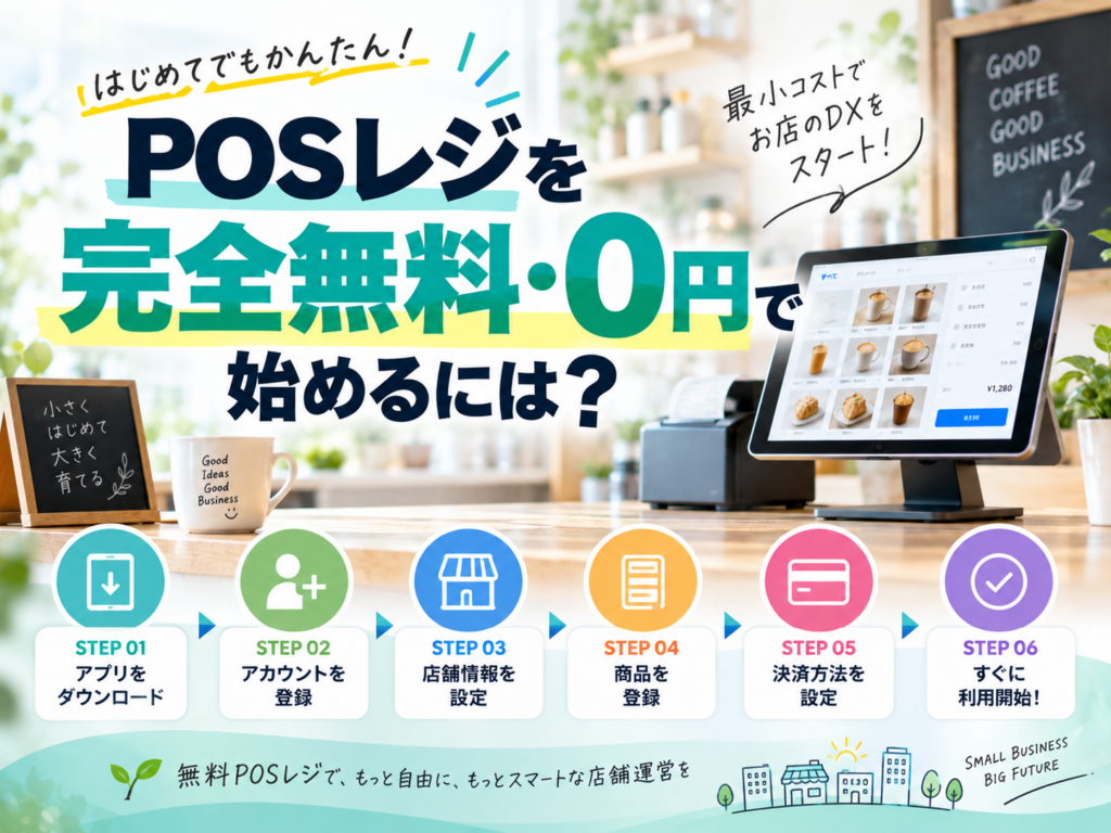 POSレジを完全無料・0円で始める方法｜無料POSレジ導入の流れ