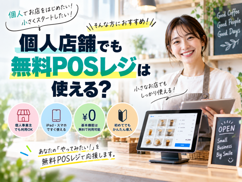 個人店舗でも無料POSレジは使える？小規模店舗向けPOSレジの特徴とメリット