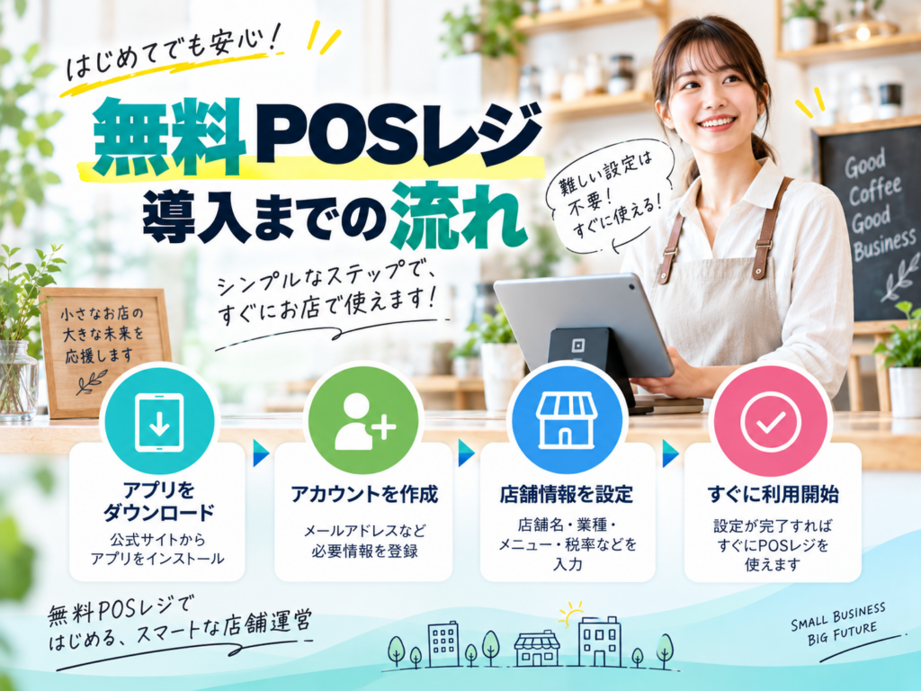 無料POSレジ導入までの流れ｜アプリのダウンロードから利用開始までを解説