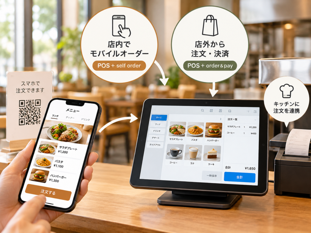 おすすめのaltタグはこちらです。
alt="POS＋（ポスタス）のモバイルオーダーとPOSレジ連携