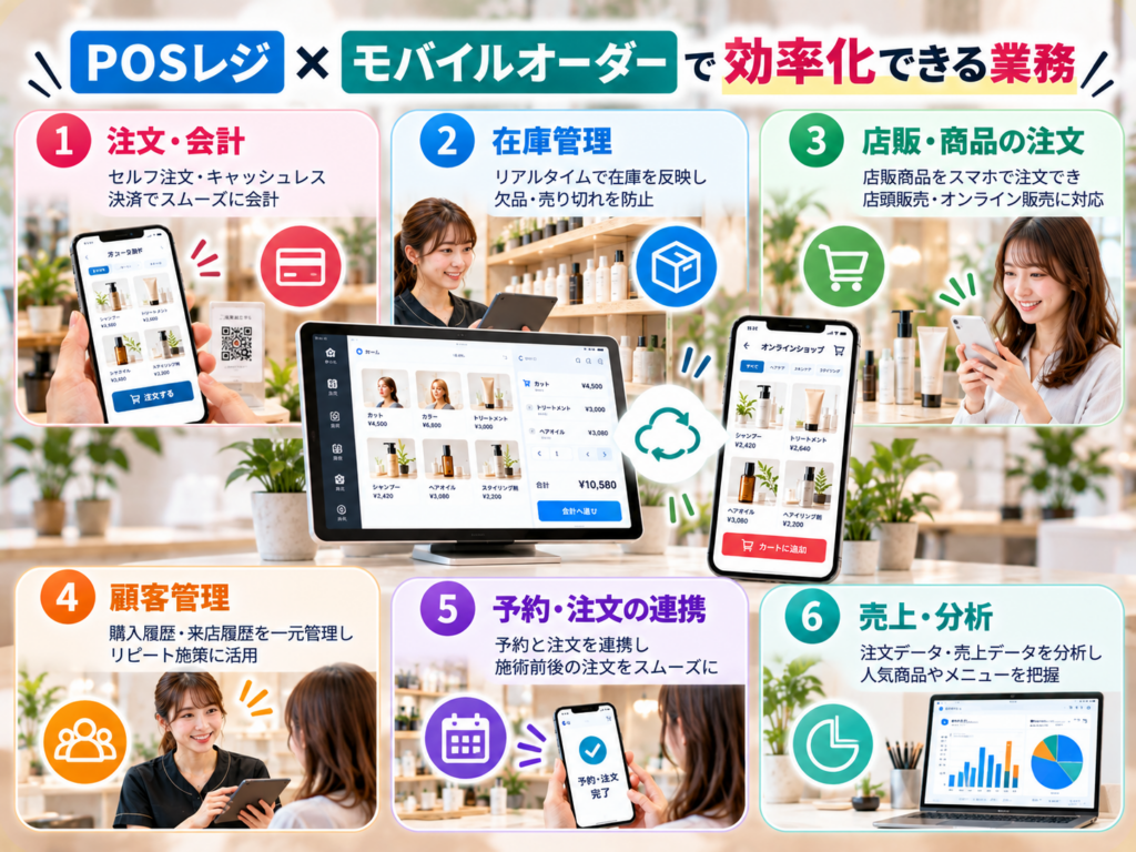 POSレジ×モバイルオーダーで効率化できる店舗業務