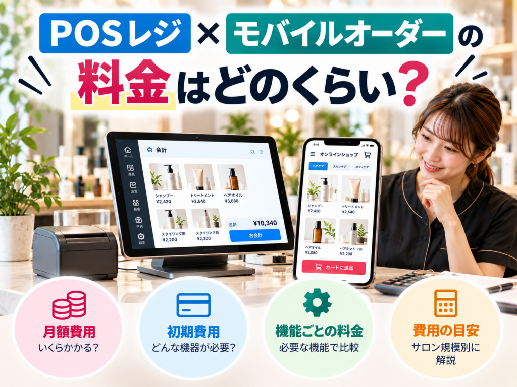 POSレジ×モバイルオーダーの料金・初期費用・月額費用の目安