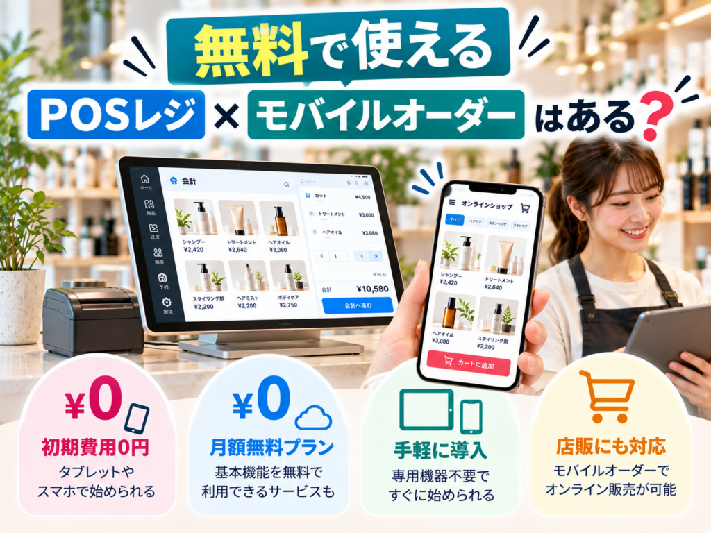 無料で使えるPOSレジ×モバイルオーダーの料金と導入方法