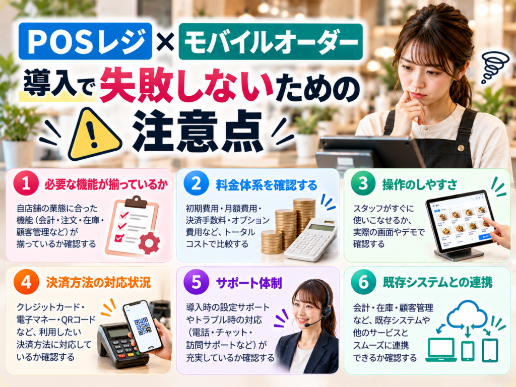 POSレジ×モバイルオーダー導入で失敗しないための注意点