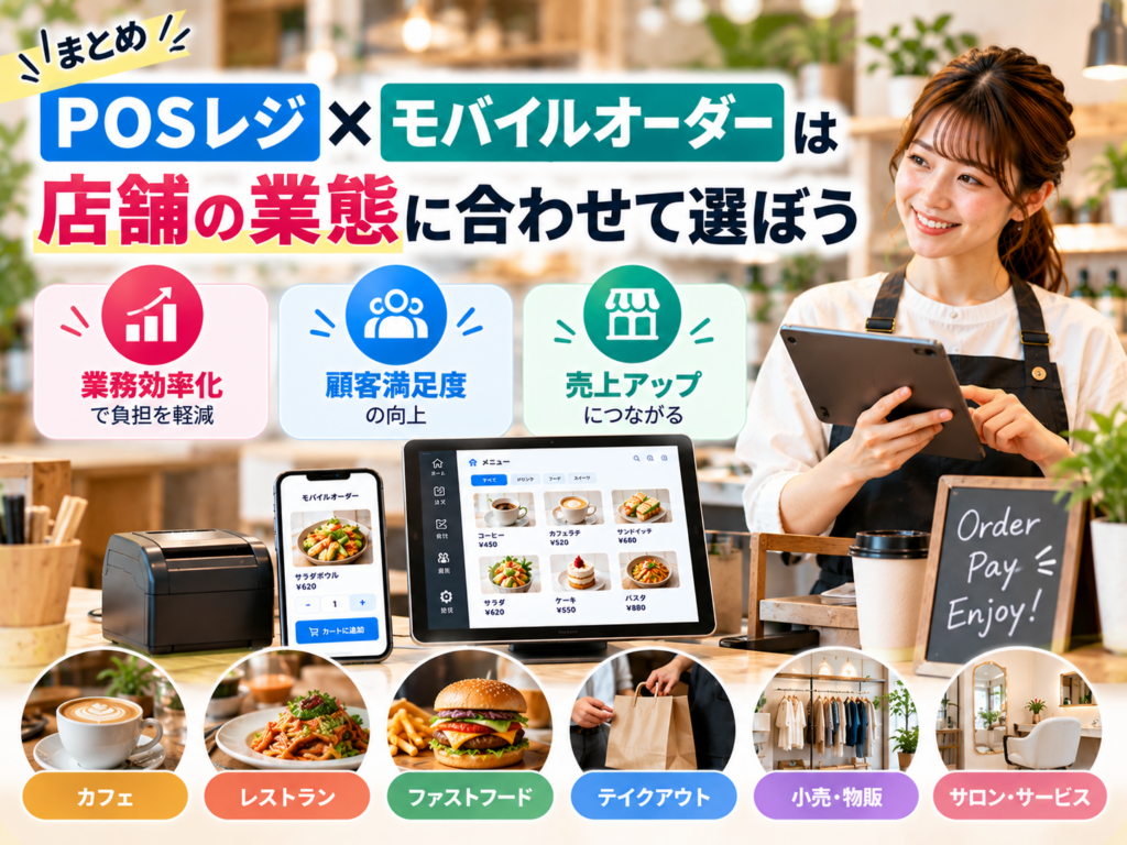 POSレジとモバイルオーダーを店舗の業態に合わせて選ぶポイント