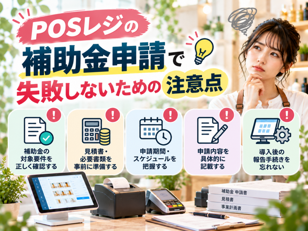 POSレジの補助金申請で失敗しないための注意点を解説