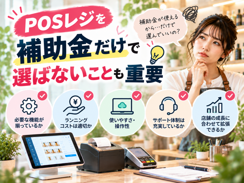 POSレジを補助金だけで選ばないために確認したいポイントを解説