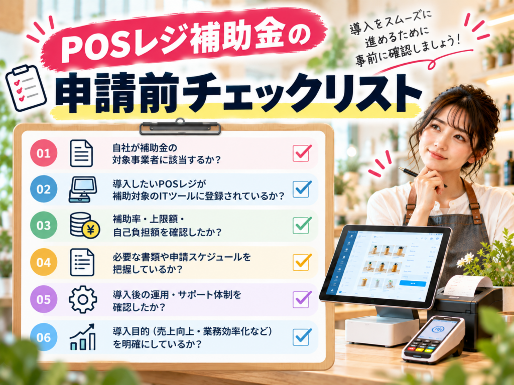 POSレジ補助金を申請する前に確認したいチェックリスト