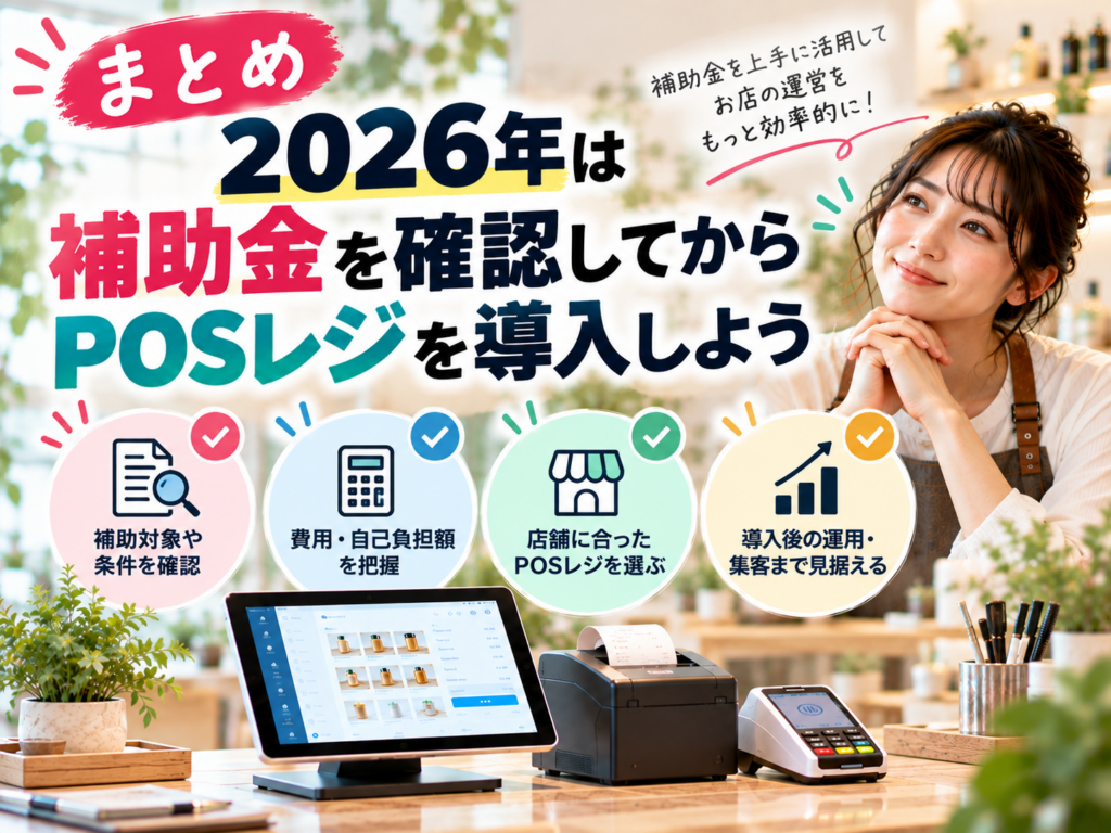 2026年のPOSレジ導入前に補助金の対象・条件・費用を確認するポイント