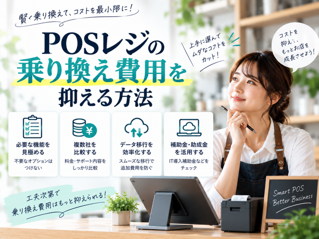 POSレジの乗り換え費用を抑える方法|料金比較・データ移行・補助金活用のポイント