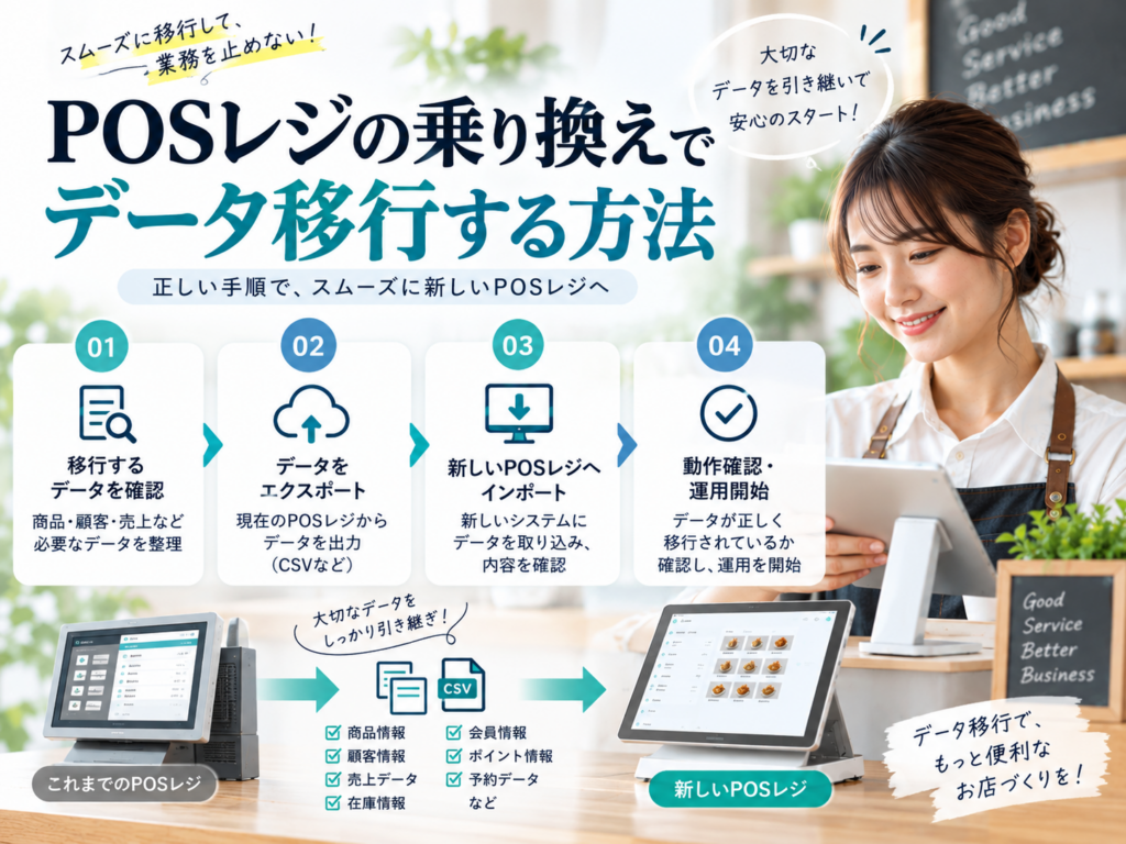 POSレジの乗り換えでデータ移行する方法|商品・顧客・売上・在庫データの移行手順
