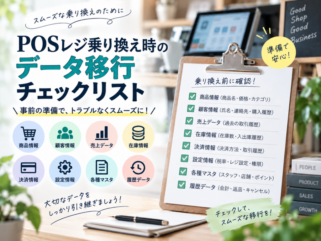 POSレジ乗り換え時のデータ移行チェックリスト|商品・顧客・売上・在庫データの確認項目