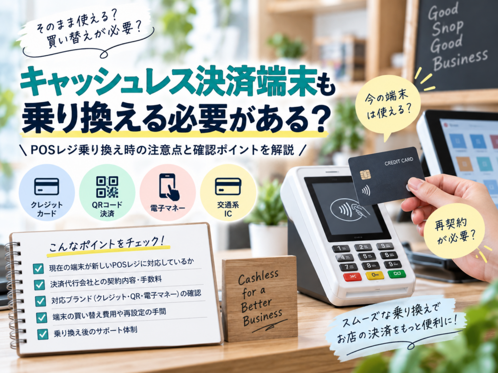 POSレジ乗り換え時のキャッシュレス決済端末|継続利用・買い替えの確認ポイント