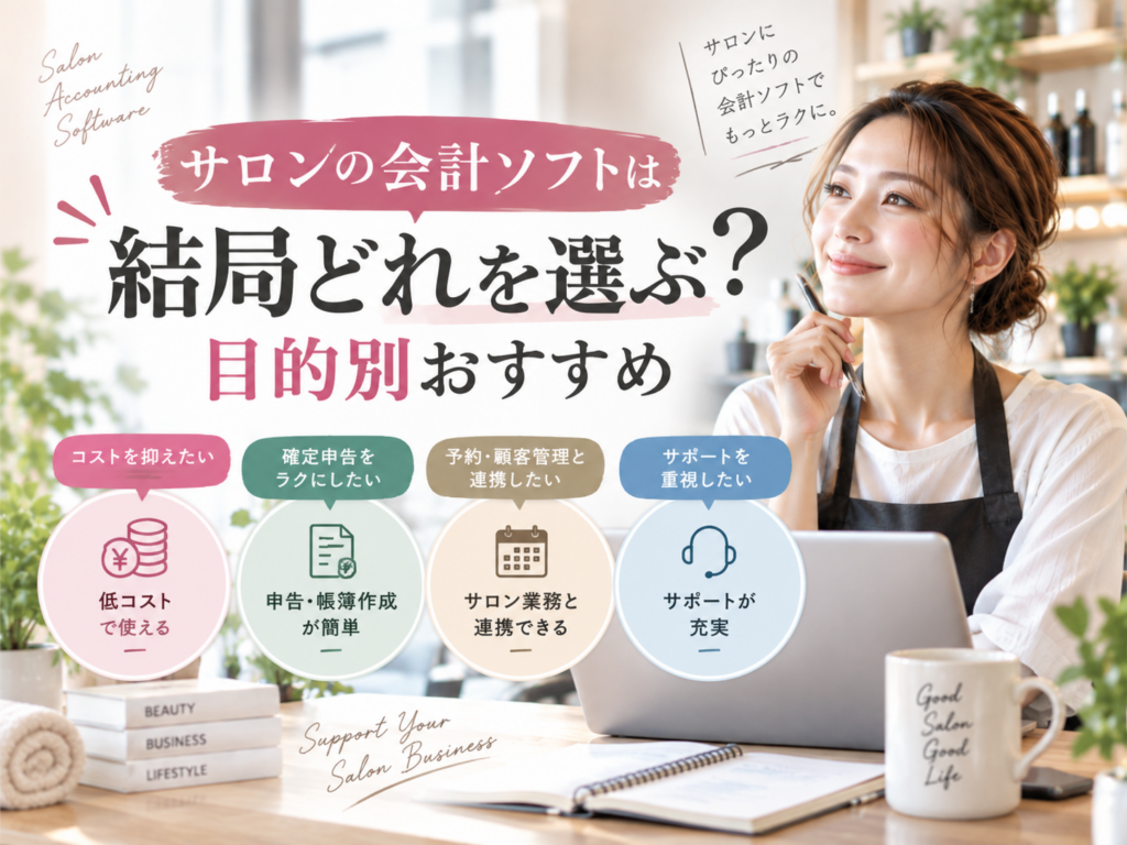 サロン向け会計ソフトはどれを選ぶ？料金・確定申告・連携・サポートを目的別に比較