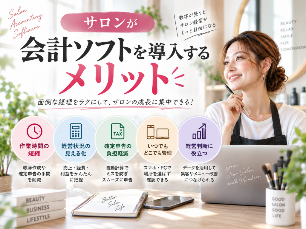 サロンが会計ソフトを導入するメリット｜経理効率化・確定申告・経営状況の把握