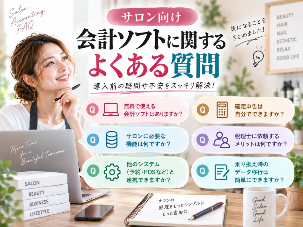 サロン向け会計ソフトに関するよくある質問｜無料利用・確定申告・POS連携・税理士について解説