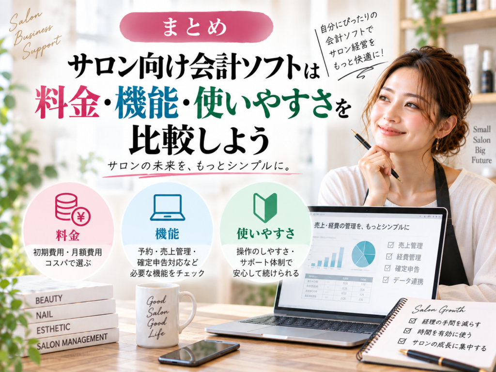 サロン向け会計ソフトは料金・機能・使いやすさを比較｜自分のサロンに合う選び方