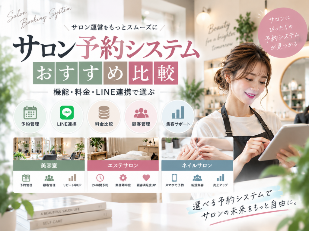 サロン予約システムおすすめ比較｜機能・料金・LINE連携で選ぶ