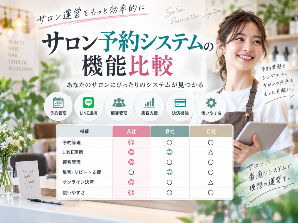 サロン予約システムとは?オンライン予約・管理の仕組みを解説