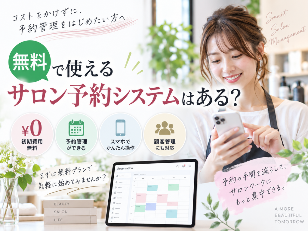 無料で使えるサロン予約システムの特徴と選び方