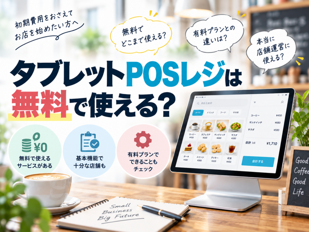 タブレットPOSレジは無料で使える?無料サービスと有料プランの違いを解説