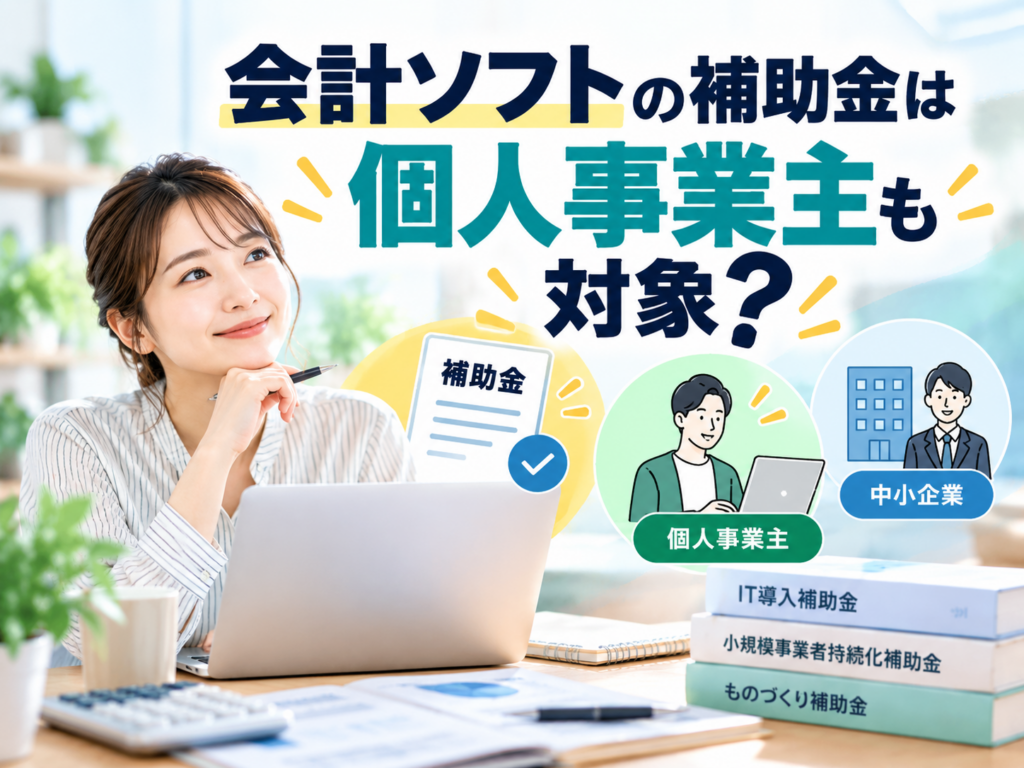 会計ソフトの補助金は個人事業主も対象になるかを解説
