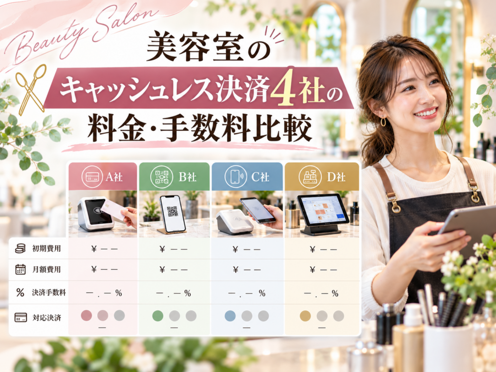 美容室のキャッシュレス決済4社の料金・手数料比較｜初期費用・月額費用・決済手数料を比較