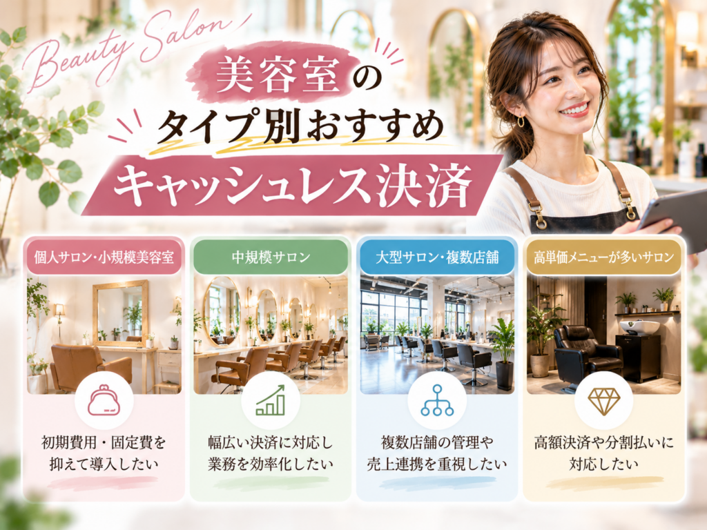 美容室のタイプ別おすすめキャッシュレス決済｜個人経営・中規模・複数店舗向けを比較