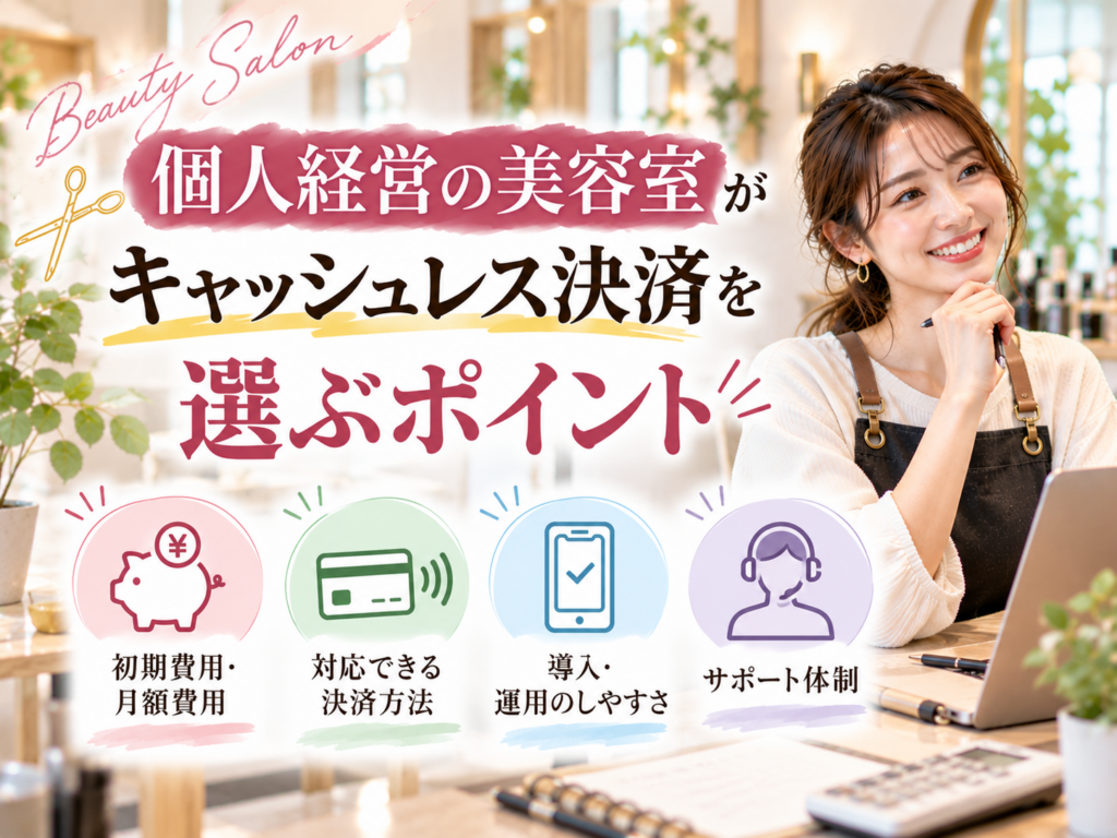 個人経営の美容室がキャッシュレス決済を選ぶポイント｜費用・決済方法・導入のしやすさを比較