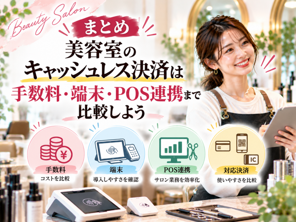 美容室のキャッシュレス決済を比較｜手数料・決済端末・POSレジ連携・対応決済が選び方のポイント