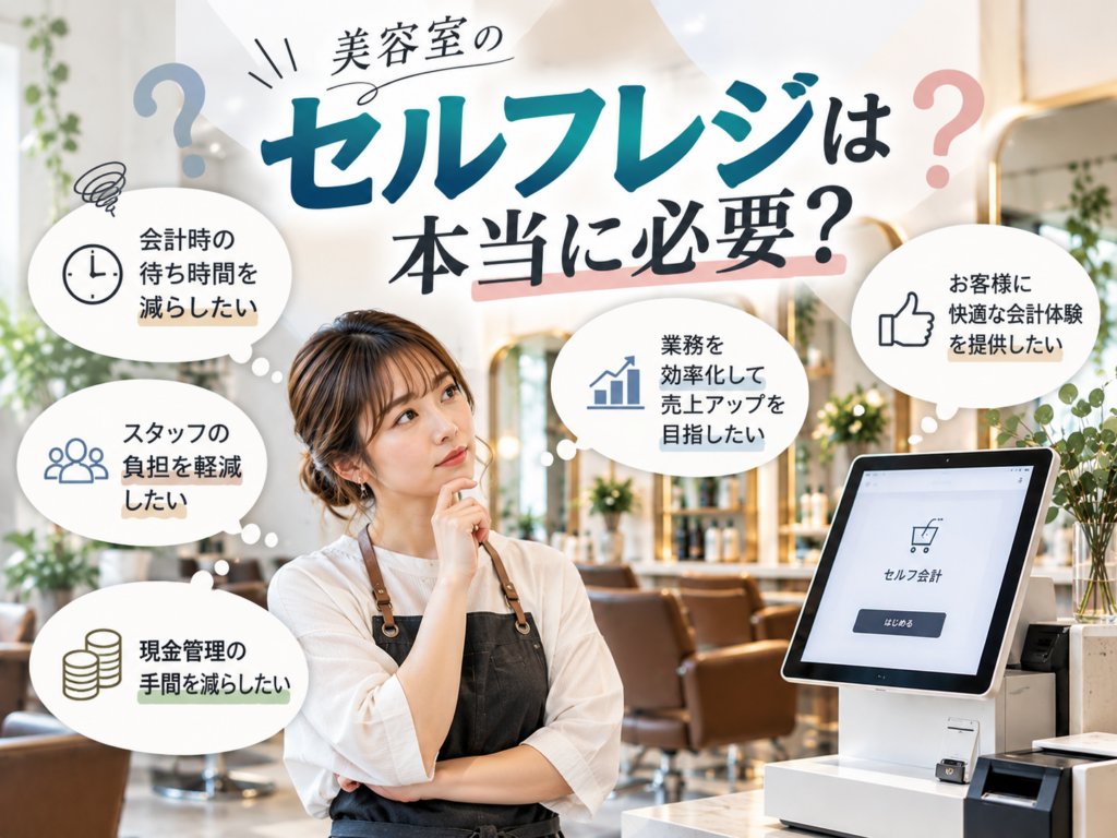 美容室にセルフレジは本当に必要?会計の待ち時間短縮やスタッフの負担軽減、現金管理の効率化など導入を検討するポイントを解説